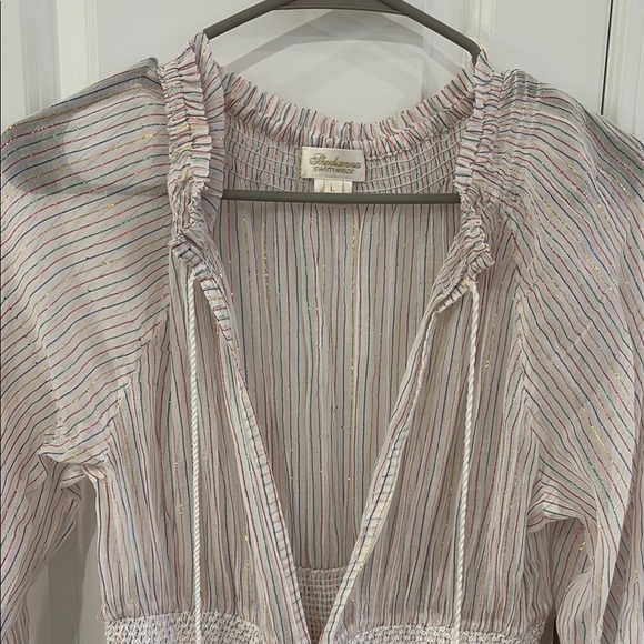 Shoshanna Tan Gold Bishop Sleeve Swim Coverup Size L - Picture 4 of 7